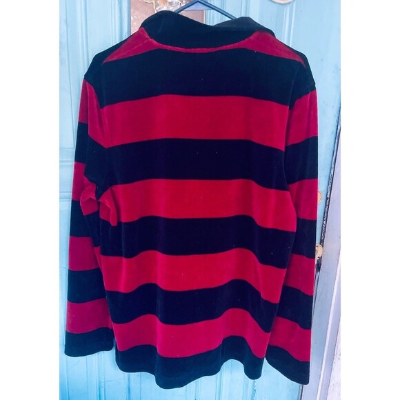 Ralph Lauren women’s Long Sleeve Half Zip Up Black Red Ultra Soft Top Sz Large - Picture 6 of 8